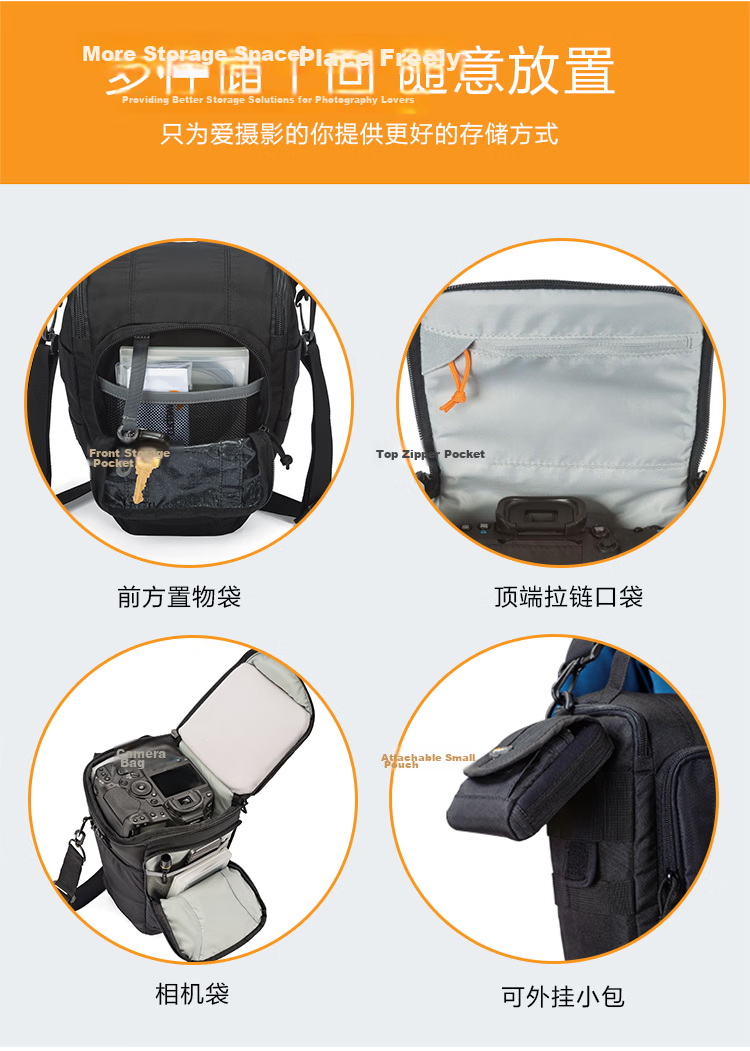 LOWEPRO Leshebao Format 160 Style DSLR And Mirrorless Camera Bag, Shoulder Photography Bag, Crossbody Travel Portable Photography Small Bag, Black LP36512-0WW 3