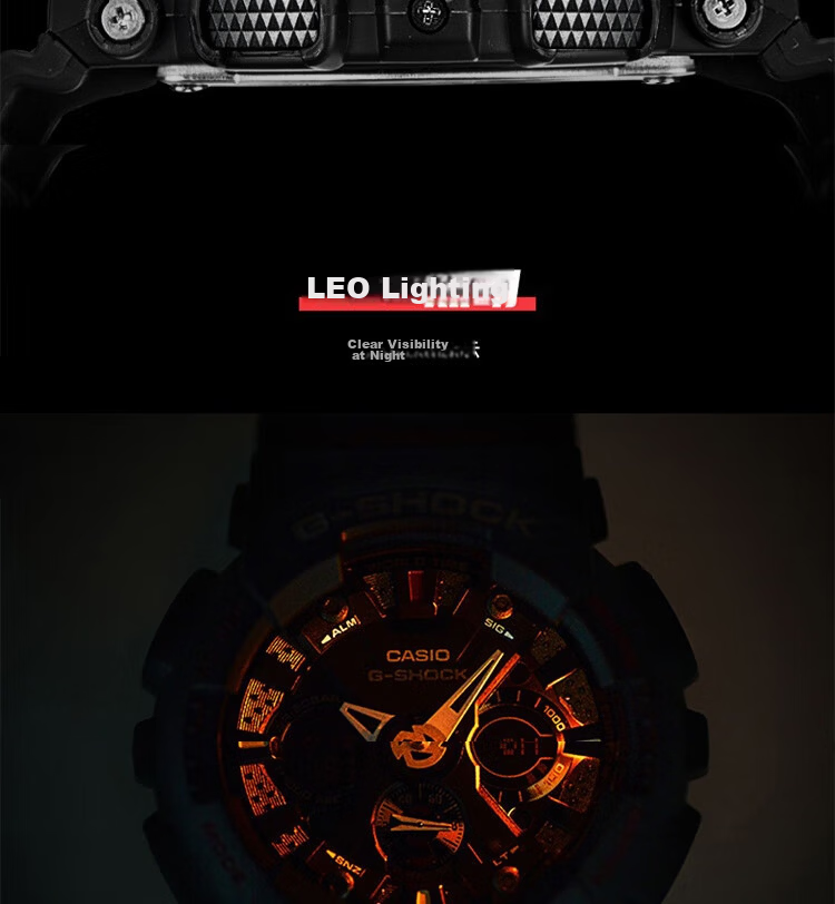 CASIO G-SHOCK Men's Sports Electronic Smart Watch GA-120-1A Japanese Korean Style Gift for Boyfriend 5