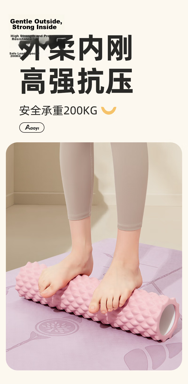 Aoyi Foam Roller Muscle Relaxation Massage Stick for Leg Fascia Massage, Back Roller Fitness Massager Yoga Colum 10