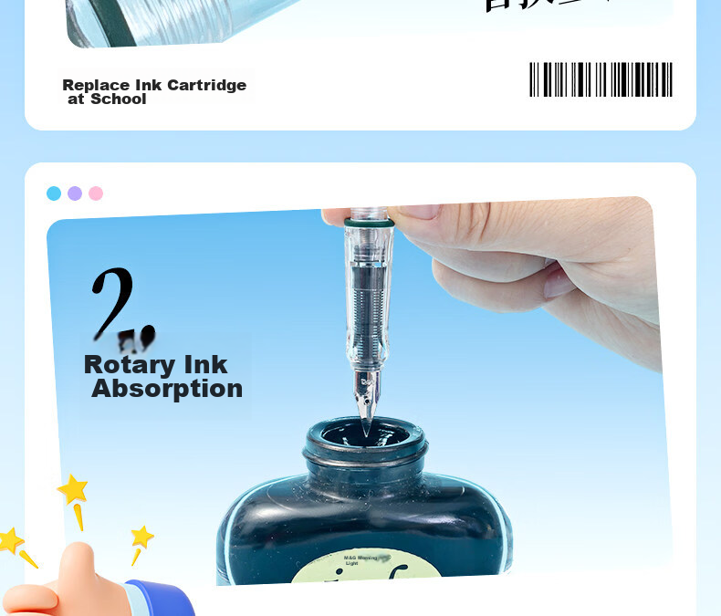 M&G Stationery Elementary School Student Fountain Pen for Back-to-School Handwriting Practice, Correct Posture, Fine Nib, Suitable for Boys and Girls Beginners, Grade 3 EF Nib Signature Pen, Single Pe 15