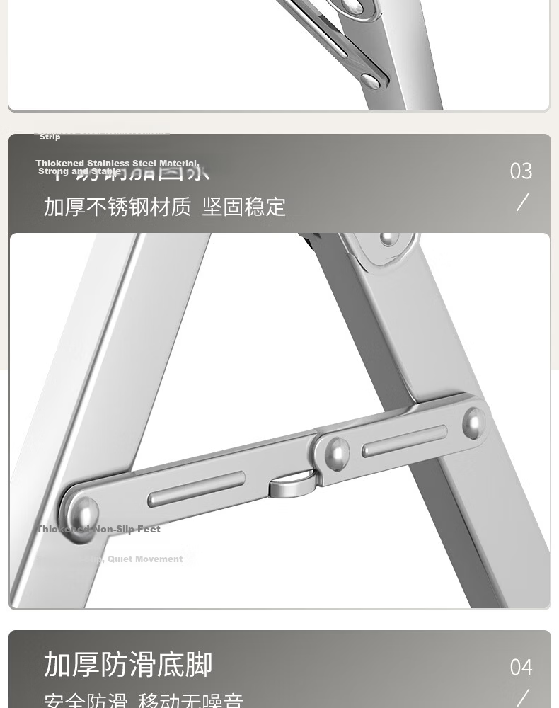 Miaoli Floor-Standing Folding Clothes Drying Rack Indoor Home Balcony Outdoor Stainless Steel Telescopic Thickened Full Steel 2.4m 18