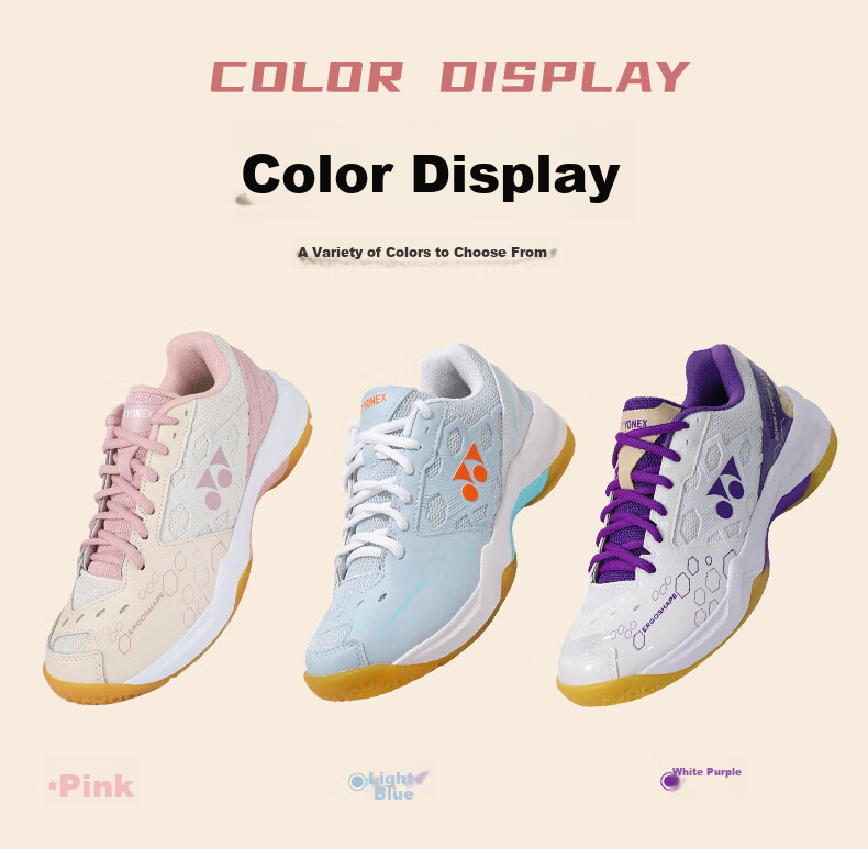 YONEX Badminton Shoes YY Entry-Level Training Shock Absorption Power Cushion Women SHB101CR Beige Pink 39.5 8
