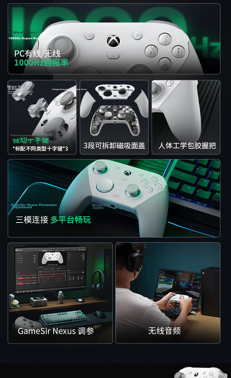 GAMESIR Zone Zero ZZZ Collaboration G7 Pro Gaming Controller Mihoyo Microsoft Xbox Licensed Elite Wireless Bluetooth PC Steam Android Series Motion TMR Joystick 5