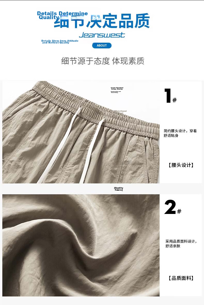 Jeanswest Men's American Casual Summer Lightweight Loose Cargo Shorts Quick-Dry Sports Ice Silk Knee-Length Pants 17