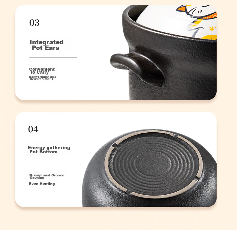 COOKER KING Clay Pot Stew Pot 4.5L Ceramic Pot for Soup, Medicinal Decoction, Porridge, Rice, Health Tonic, Large Belly Pot for Gas And Coal Gas Stoves 13
