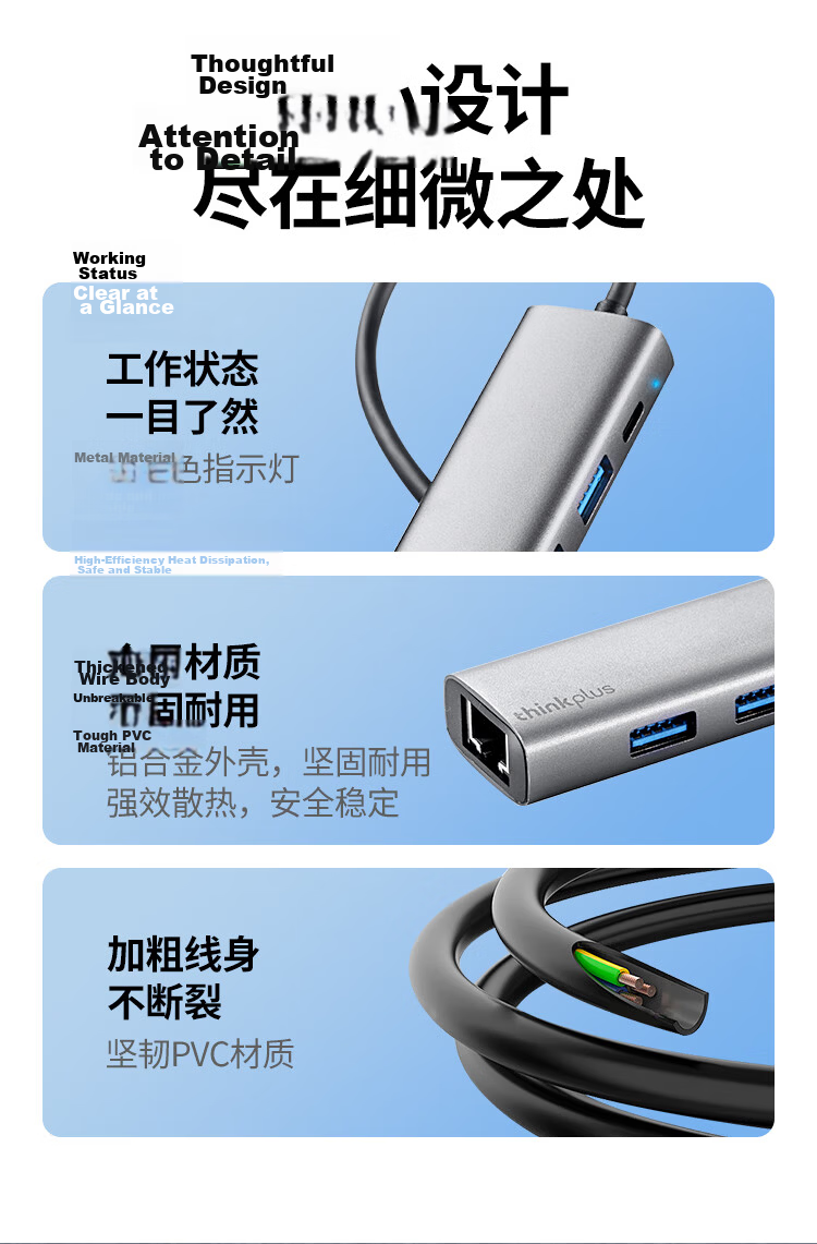 ThinkPad Lenovo USB to Ethernet Adapter RJ45 Network Port Converter USB Hub Expansion Dock HUB Splitter Laptop Expansion Dock Adapter Extension Cable LRA3 100Mbps 13