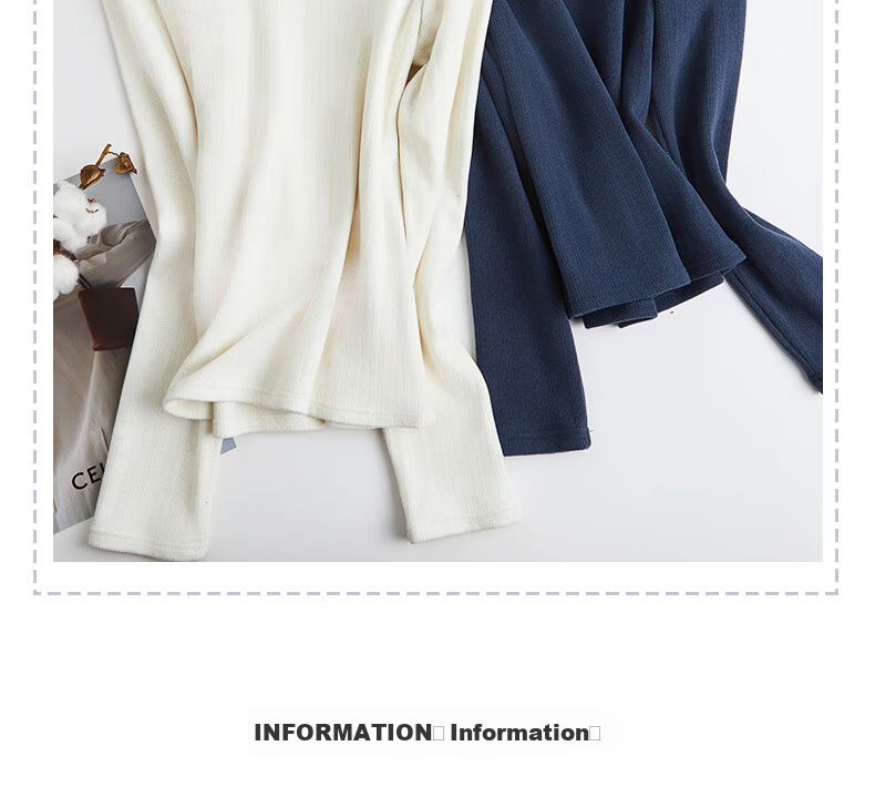LangSha Elegant Base Layer, New Mid-Neck Inner Wear, Slimming, Suitable for Outer Wear, Brushed Fleece Women's Long-Sleeve Top 6