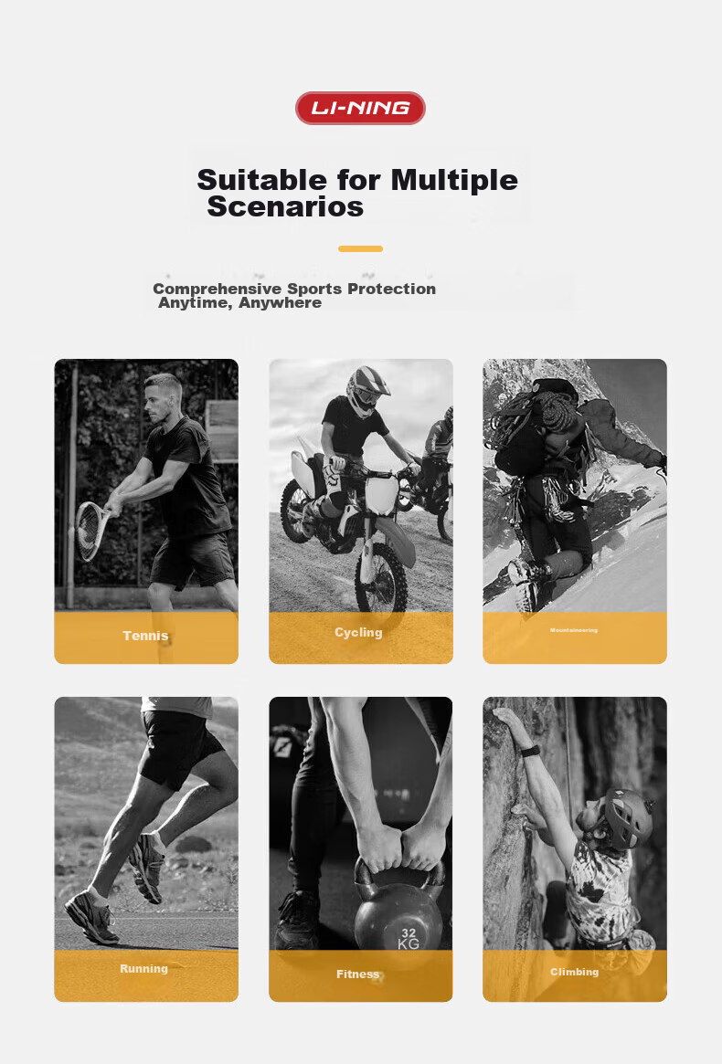 LI-NING Summer Thin Knee Pads Unisex Sports Professional Protection Running Meniscus Injury Basketball Badminton Black L 11