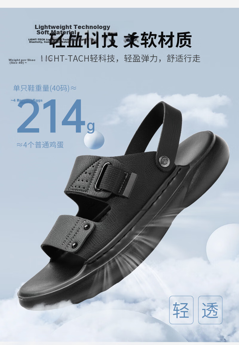 CARTELO Summer 2026 New Men's Leather Breathable Sandals Outdoor Slippers Odor-Free Beach Shoes K902 Black Size 40 3