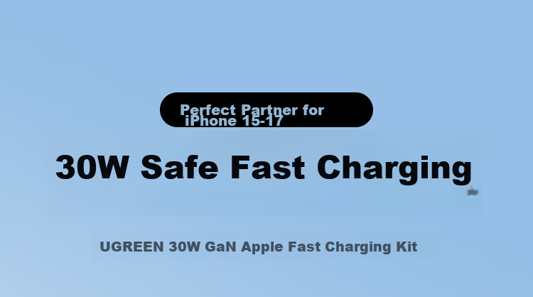 UGREEN Apple Charger PD30W Compatible with IPhone 17 Charger, Type-C GaN Fast Charging Adapter for IPhone 17 Pro Max/16/15 Air, Huawei Phones, IPad Tablets 1