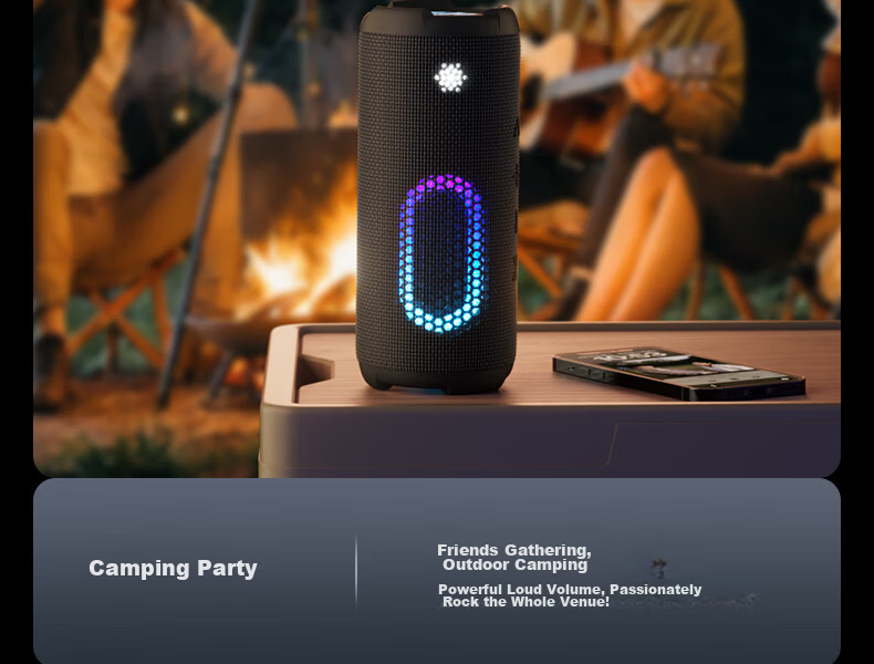 WANYINBA M9 Bluetooth Speaker, 40W High Volume, Deep Bass, Outdoor Waterproof, Camping Portable, Bicycle Riding Car-Mounted, Home Computer High-Quality Speaker, Gray Long Battery Versio 44