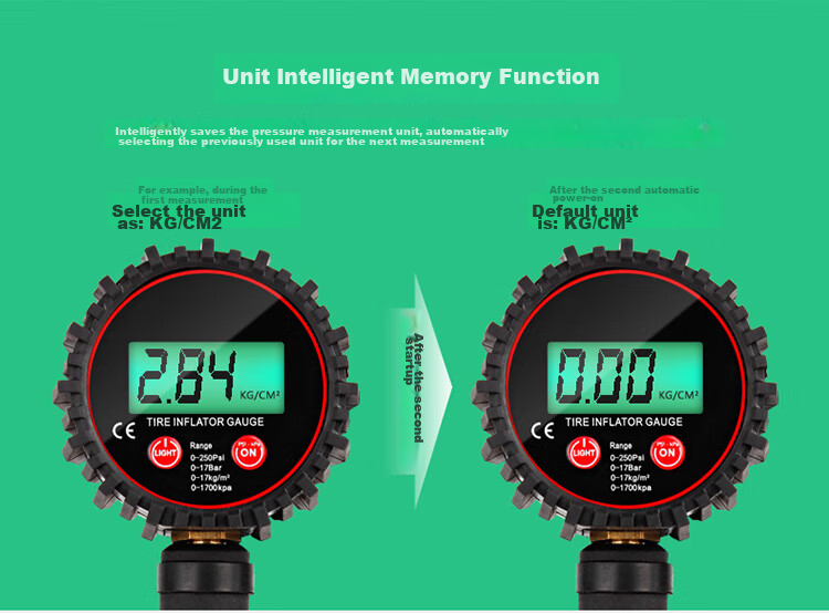 Kulaipu Digital Inflator Gauge, Tire Pressure Monitor, High-Precision Vehicle Tire Pressure Meter, KLP-86008 8