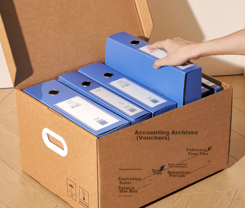 Deli Accounting Voucher Box File Box Three-Layer Thickened Cardboard Box Financial Voucher Invoice Document Storage Box Large Size 5-Pack PA123 4