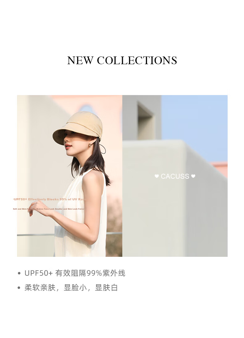 CACUSS Women's Sun Hat, Breathable Wide Brim Ice Silk UV Protection Outdoor Cycling Visor Cap 2
