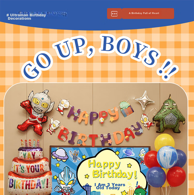 Gongxun Birthday Scene Desktop Decoration Party Handheld Sign Photo Prop First Birthday Banquet Atmosphere Blue Table Card 1