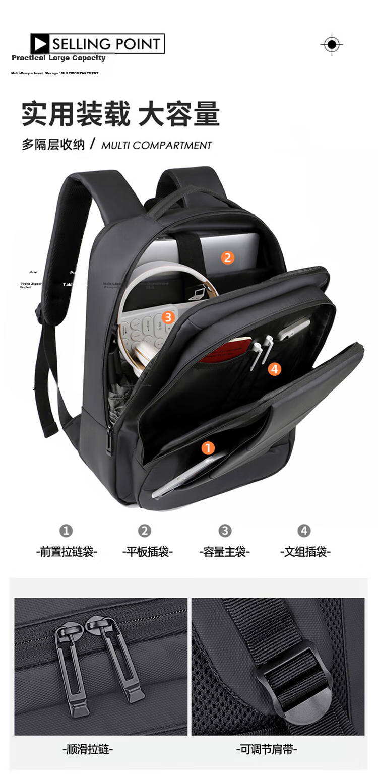 Lenovo 17.3-inch Laptop Backpack Large Capacity Water-Resistant Business Travel Student Bag for Xiaoxin and Legion Y9000P B44 3