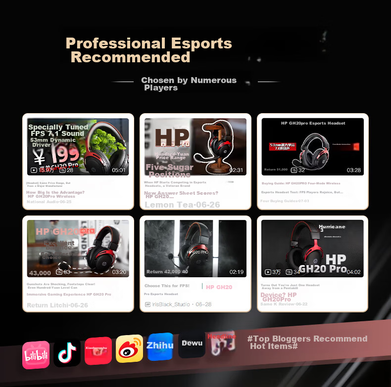 HP GH20 Wired Gaming Headset Over-Ear Earphones for Esports Internet Cafe PUBG Delta FPS Sound Positioning Compatible with Shadow Elf Wired Black and Red Edition 1
