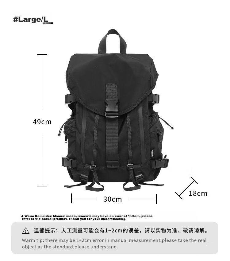 MYEDITION Trendy Backpack Outdoor Travel Water-Resistant Large Capacity Laptop Student School Bag Black Large 4