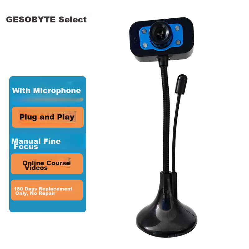 GESOBYTE F13 Computer Webcam Stand Desktop Mount 1/4 Standard 6MM Universal Screw Multi-Angle Rotating Pan-Tilt Adjustable Horizontal and Vertical Screen Video Phone Holder