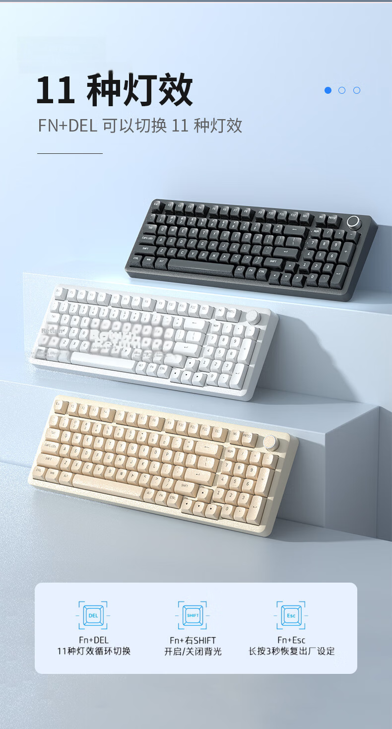 HP K10G-98L Custom Mechanical Keyboard, Four-Layer Sound-Absorbing Cotton Filling Wired Keyboard Gasket Structure, 98-Key Layout with Knob, Full Hot-Swappable 9
