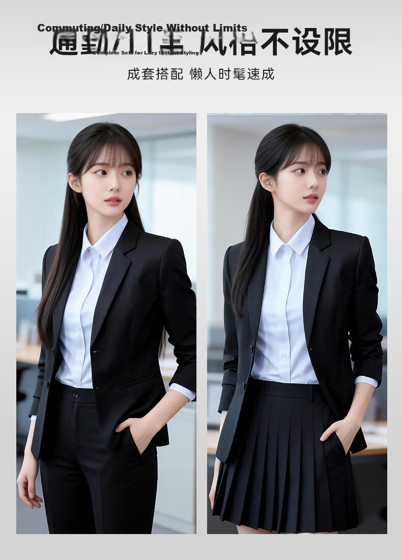 Yulixi Women's Business Slim Fit Wrinkle-Free Blazer Suit 2026 New Daily Two-Piece Set 4
