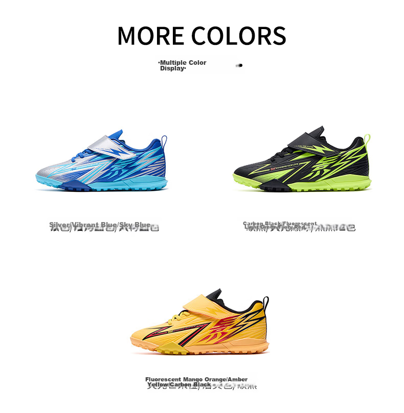 361° Kids Soccer Shoes 2026 Spring Youth Cushioned Rebound Sports Studded Durable Football Training Shoes Silver Size 40 13