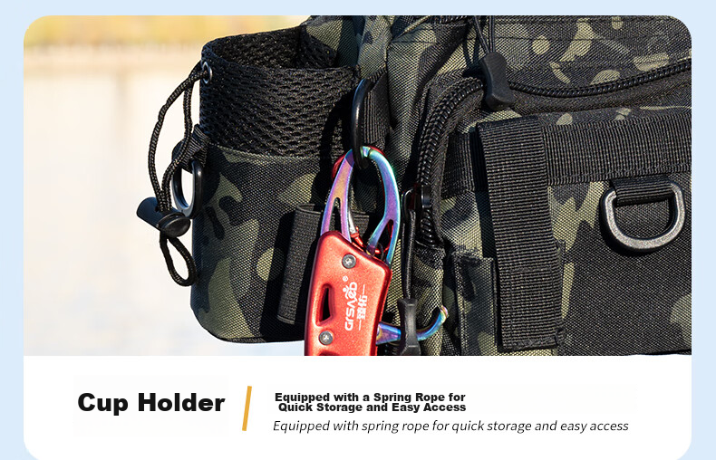 Grsaed Multifunctional Lure Waist Bag Crossbody Fishing Rod Bag Fishing Gear Rod Accessories Storage Bag Military Green 11