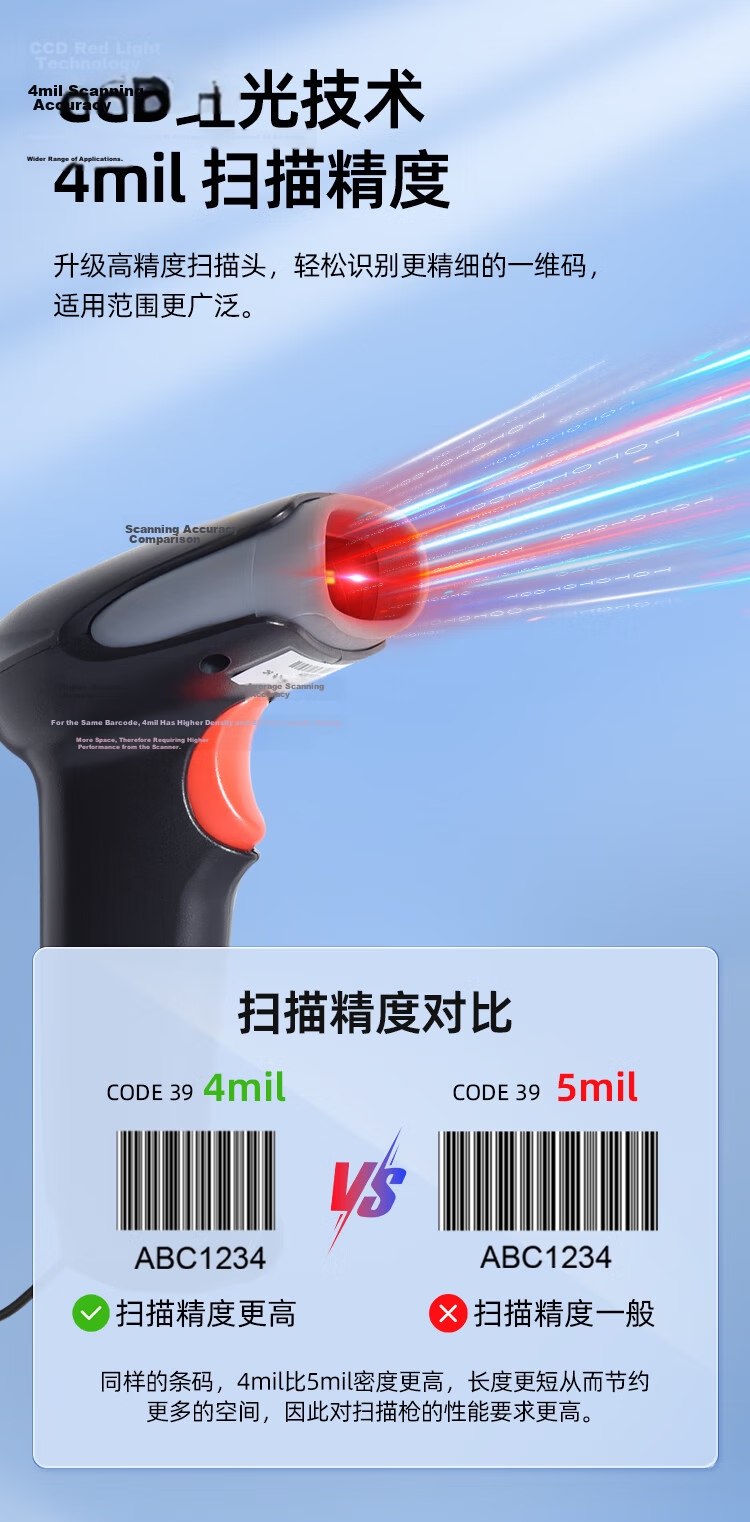 GEPAD Barcode Scanner, Bluetooth Wireless QR Code Scanner, Supermarket Cashier Payment Scanner, Express Delivery Inventory Scanner, Pharmaceutical Traceability Barcode Scanner with Charging Base SK-5020 7