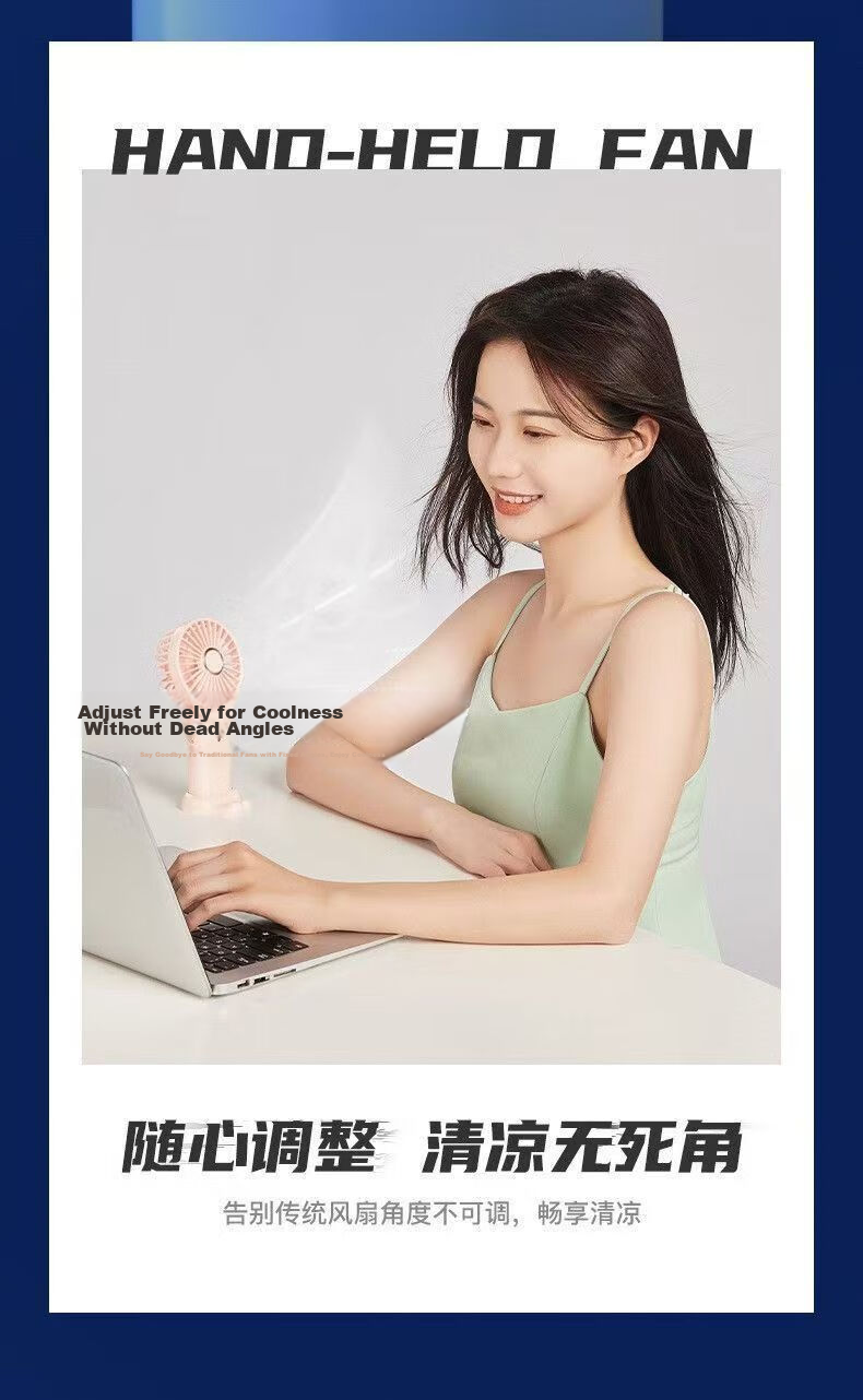 Capeden Handheld Mini Fan Multifunctional Digital Display Long Battery Life Portable USB Rechargeable Fan for Office Dorm Desktop Outdoor F01i/N15 White 8