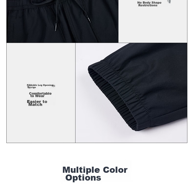 361° Men's Pants, Summer Sun Protection Casual Sports Trousers, Loose-Fitting Thin Running Pants with Elastic Cuffs, Cropped Pants, 652414706H-4 10