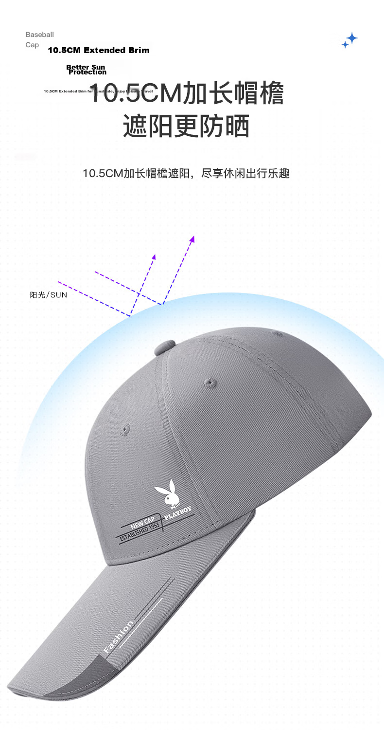 PLAYBOY Men's Baseball Cap, Outdoor Spring And Summer Middle-Aged Sun Protection Sports Hat, All-Season Travel Visor Cap, Khaki 2