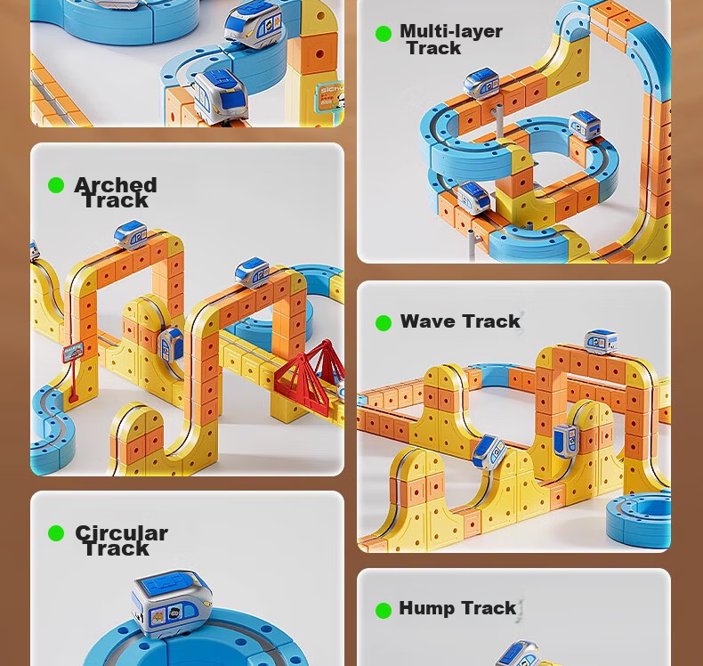 SHANGYUN Children's Toy Car for Boys, Anti-Gravity Track Roller Coaster, Educational Assembly DIY Train, Birthday Gift for Ages 3-6, 10 4