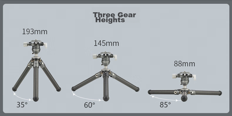 Benro SC05K Mini Professional Carbon Fiber Desktop Tripod, Macro Climbing DSLR Mirrorless Camera Lightweight Portable Gimbal Phone Clamp Vlog Tripod Kit 10