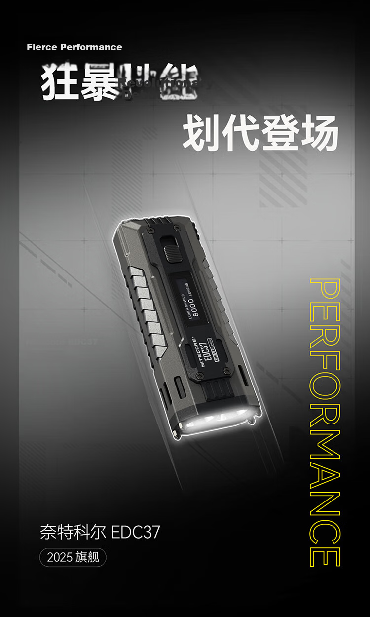 NITECORE EDC37 Outdoor Portable Self-Defense High-Intensity Rechargeable Flashlight with Ultra-Long Battery Life 5