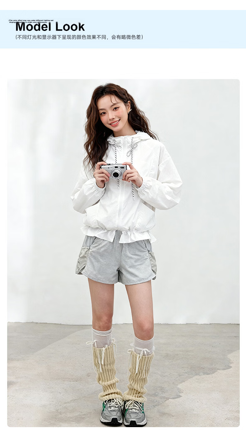MJ STYLE Ruffled Hooded Sun Protection Jacket for Women 2026 Spring Summer New Loose Cool Lightweight Simple Commuter Top 13