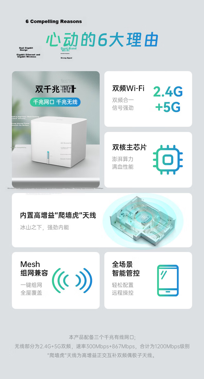 ZTE [Qingtian Wall-Mounted Router] BE5100Pro+, Dual 2.5G Ports, Wireless WiFi 7 Gigabit Dual-Band, 5 Signal Amplifiers, Compatible with WiFi 6 Gaming Acceleratio 2