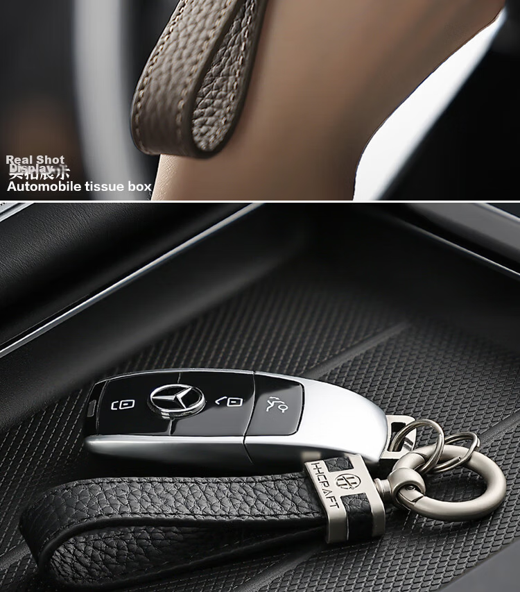 Dijialun Genuine Leather Car Key Chain Pendant, Stylish Personalized Key Ring for Men, Creative Car Accessory Decoratio 8
