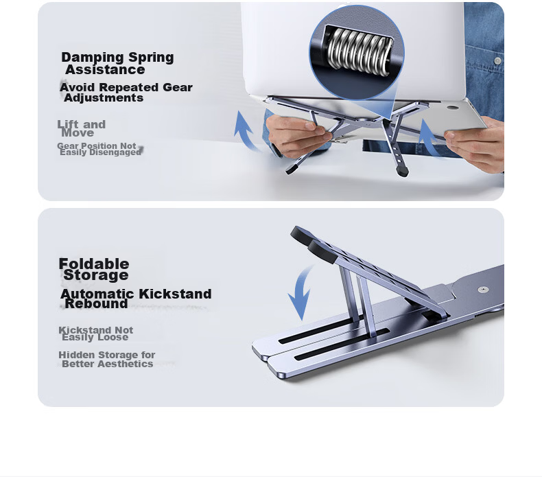 Ugreen Laptop Stand Aluminum Alloy Portable Foldable Elevated Cooling Vertical Holder Compatible with Apple MacBook Huawei Lenovo Legion Xiaoxin 11