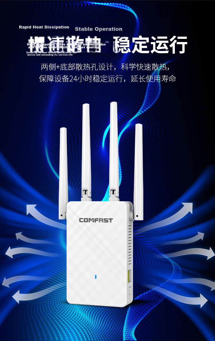 COMFAST High-Power Dual-Band AX3000 WIFI Signal Amplifier Gigabit Ethernet Port Wireless Router Wi-Fi Signal Extender Network Repeater AP CF-XR185 V2 8
