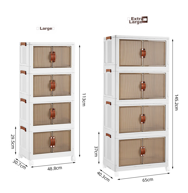 JEKO&JEKO Kitchen Storage Rack, Floor-Standing Organizer Cabinet, Storage Shelf, Dish Cabinet, Sideboard, Snack And Seasoning Cabinet, Extra-Large Three-Tier 13