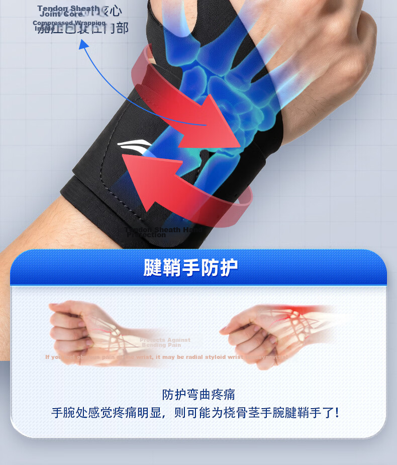 LI-NING Wrist Support TFCC Tendonitis Fitness Wrist Brace Sports Injury Stabilizer Badminton Bench Press Compression Sleeve 9