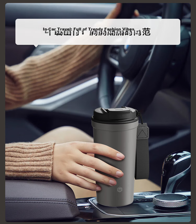 JD Jingzao Titanium Health Coffee Cup [Pure Titanium Inside and Out] Insulated Portable Premium Gift Water Bottle Gray 520ml 11