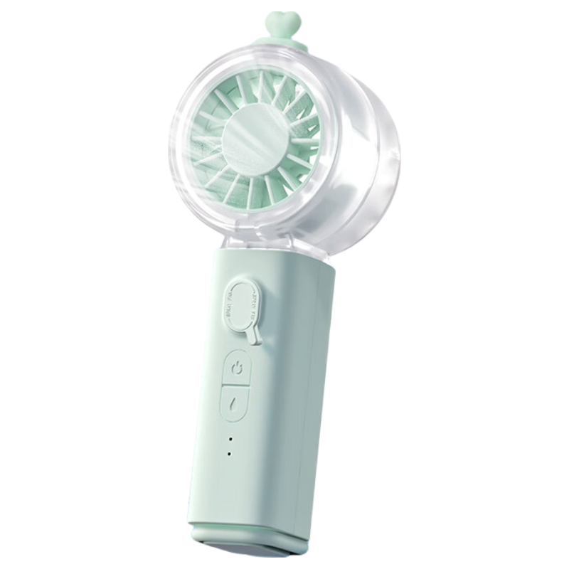 M&G Variety Show Same Style Mini Fan Mist Cooling Handheld Fan Home Desktop Neck Hanging Waist Quiet Outdoor Portable Rechargeable Long Battery Life Mini Fan ARC925FE Mint Green