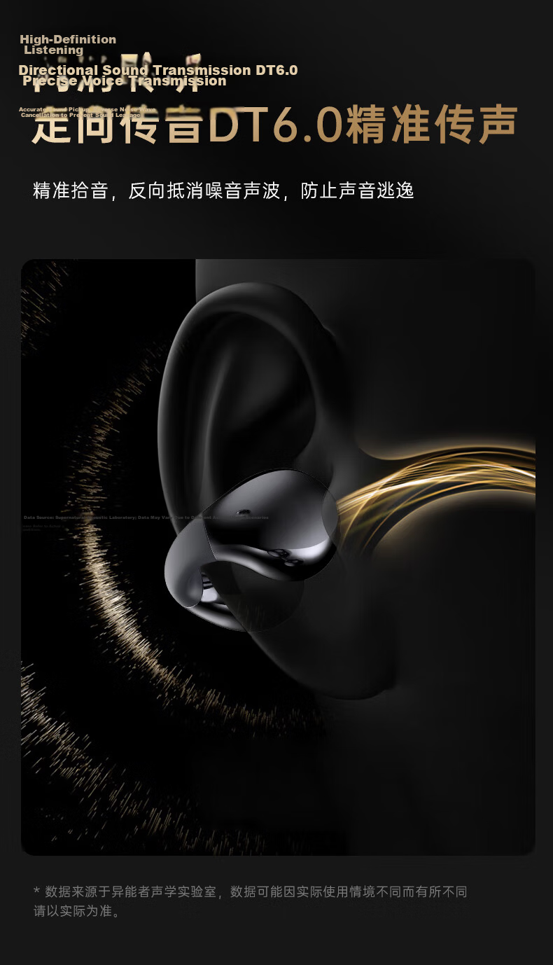 Lenovo Investment Brand Yinen Wireless Clip-On Bone Conduction Bluetooth 5.4 In-Ear-Free Running Sports Music Stable Fit Clear Call EX05 Champagne Color 10