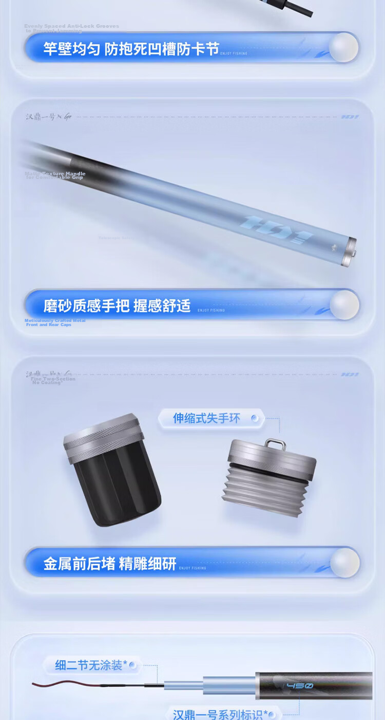 Handing No.1 Small Rod Short Section Portable Tai Fishing Rod Wild Fishing Micro Rod Whitebait Crucian Carp Small Comprehensive 3.6m 7