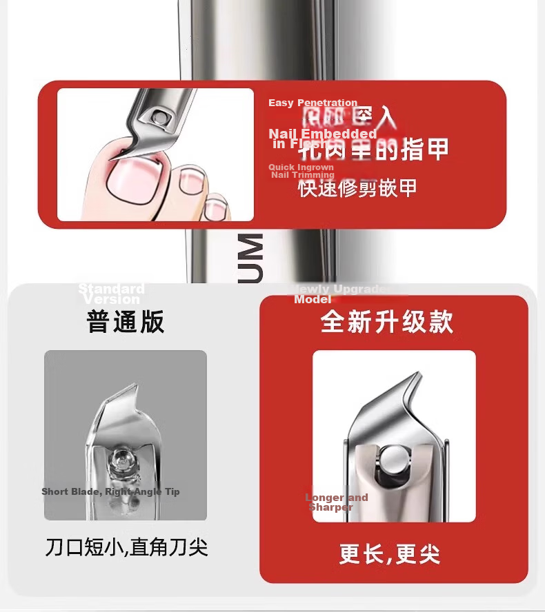 Jinjia German Craft Ingrown Toenail Scissors Original Slant Nail Clippers 2-Piece Household Eagle Beak Podiatry Tool Inflammation Treatment 7