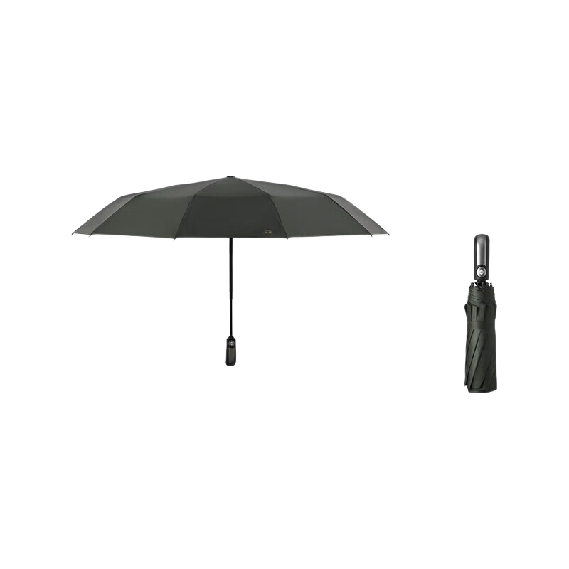 Tiantangshan Fully Automatic Umbrella, Three-Fold, 10-Rib Reinforced, One-Button Open/Close, Easy to Dry, Simple Business Automatic Umbrella, Newman Gree