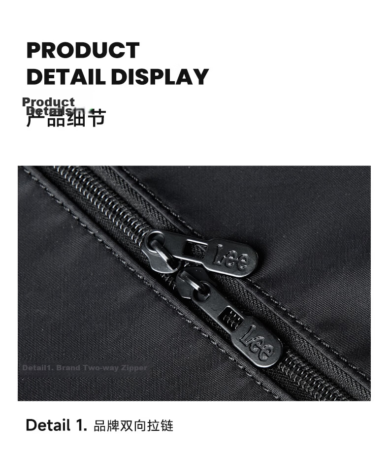 Lee Men's Crossbody Bag, Trendy Casual Shoulder Bag for Women, Outdoor Sports Large Capacity Messenger Bag, Black 12