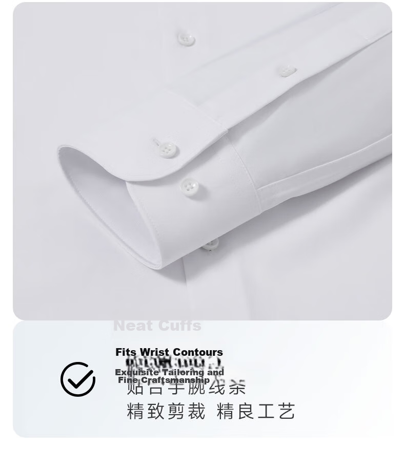 Goldlion [5A Antibacterial/Wrinkle-Resistant/Modal] Spring Summer Formal Long Sleeve Shirt Men Solid Color Easy Care White Shirt 19