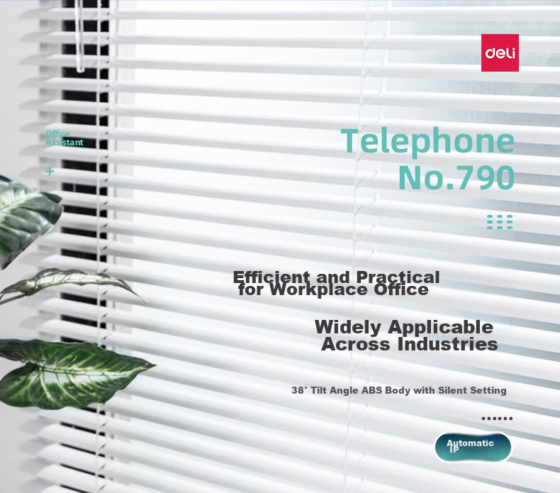 Deli Desk Phone Landline Fixed Telephone Office Home 38° Tilt Caller ID 790 White 1
